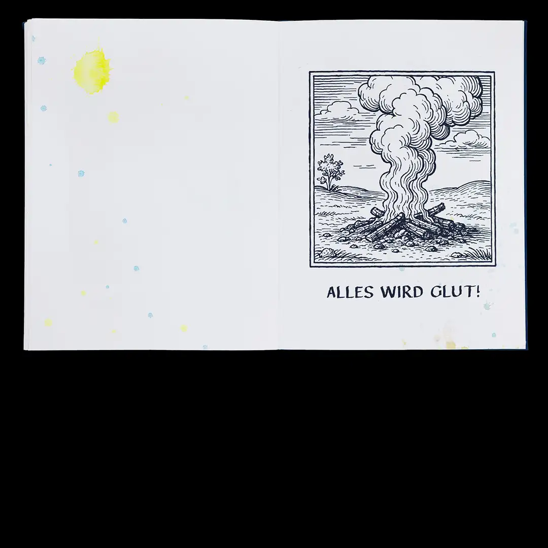 Interior page from the artist book The 4th Wall Won’t Save You by Arno Beck.